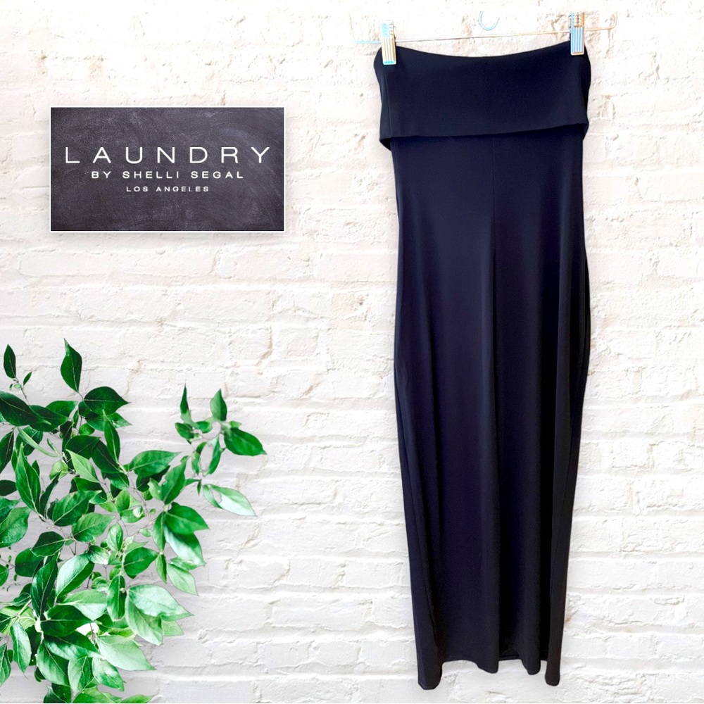Laundry by Shelli Segal Strapless Lycra Dress in Black Size Petite